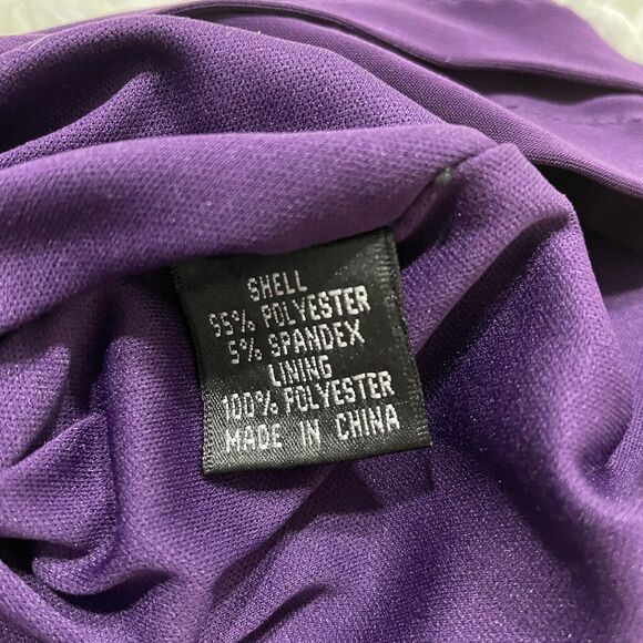 ADRIANNA PAPELL Purple Tiered Bandage Bodycon Stretch Dress Cap Sleeves Sz 2 - Picture 4 of 6
